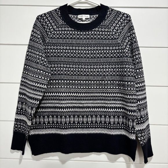 Northern Reflections super soft crew neck sweater black and white pattern size M - Picture 2 of 16